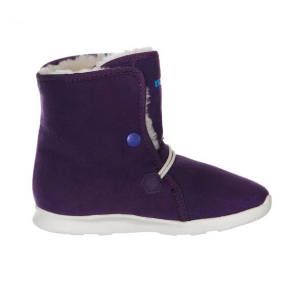 Native Kid/Girl's Luna Beetle Faux Fur Lined Purple/Bone Winter Boots Size C7 - Picture 3 of 14
